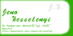 jeno wesselenyi business card